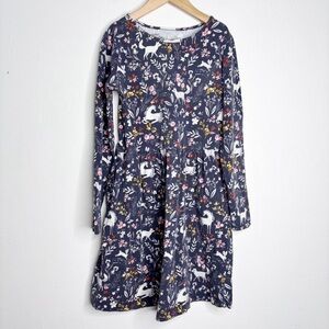 Rumi + Ryder Long Sleeve Unicorn Floral Dress With Pockets EUC Size 8-10